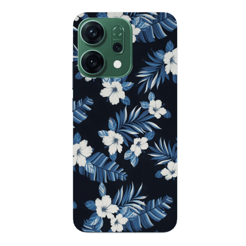 Oppo RENO 14 flower blue laves Transparent Silicone TPU Θήκη